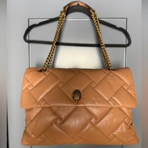 Kurt Geiger Large Kensington Quilted Leather Shoulder Bag with crystal eagle